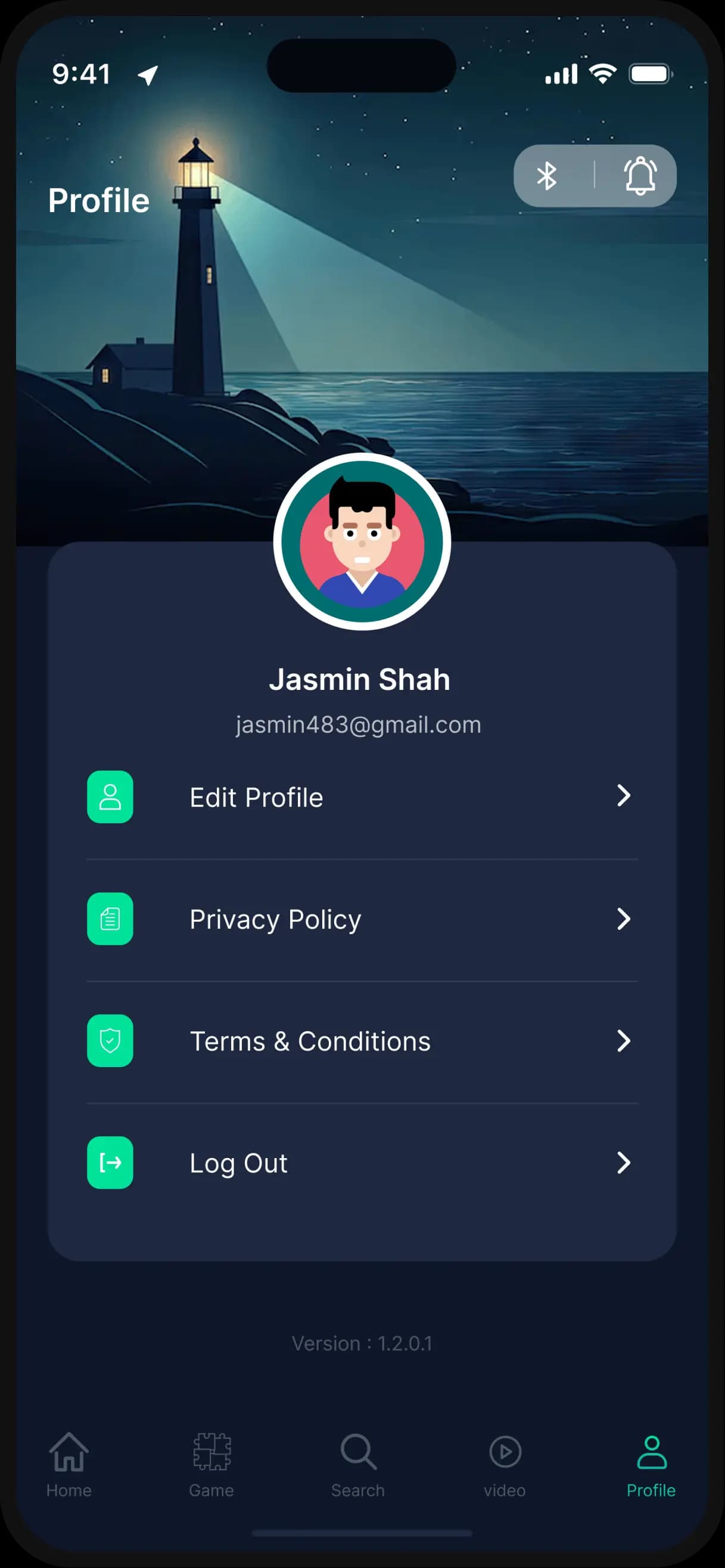 BehaveNeu User Profile and Settings Screen