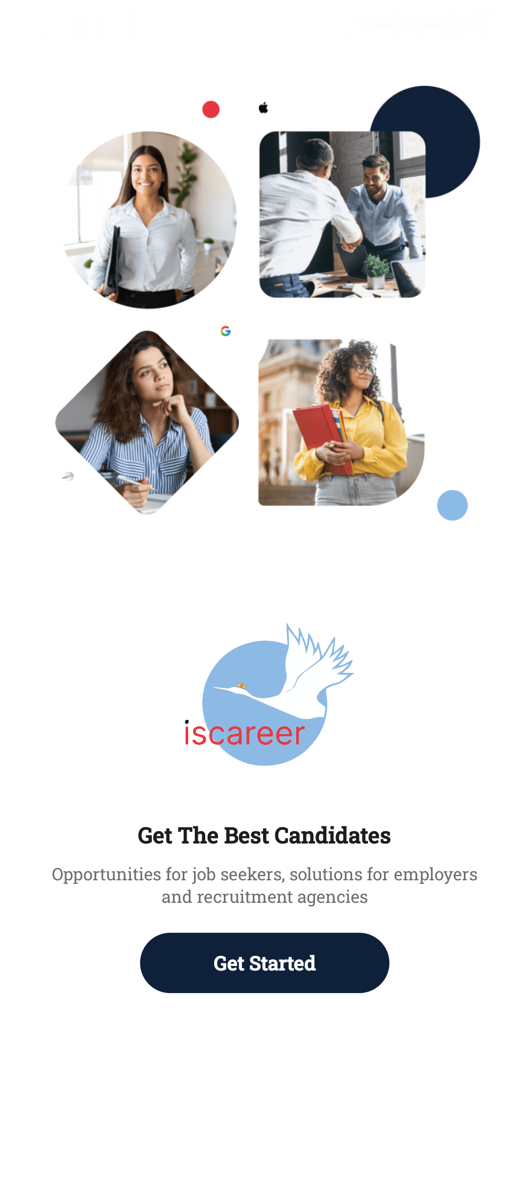 iscareer Welcome Splash Screen