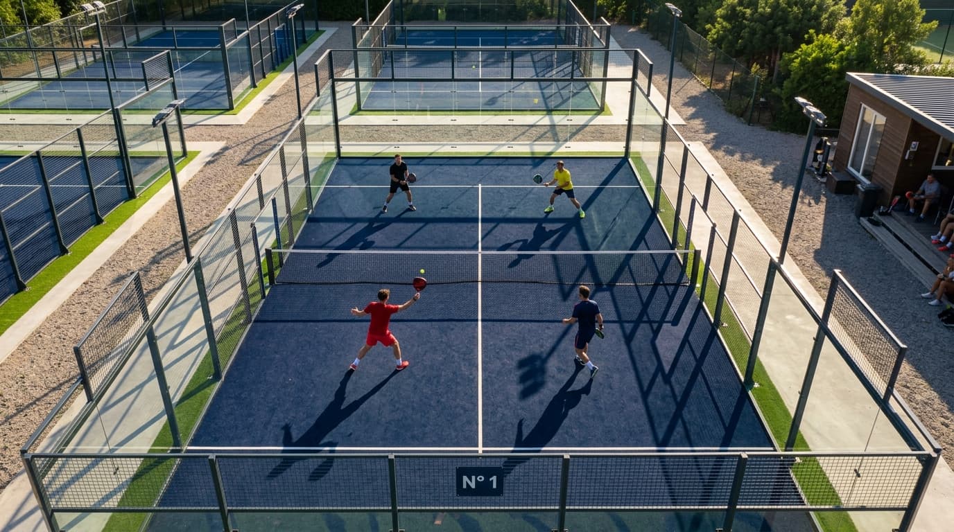 Padel players in action