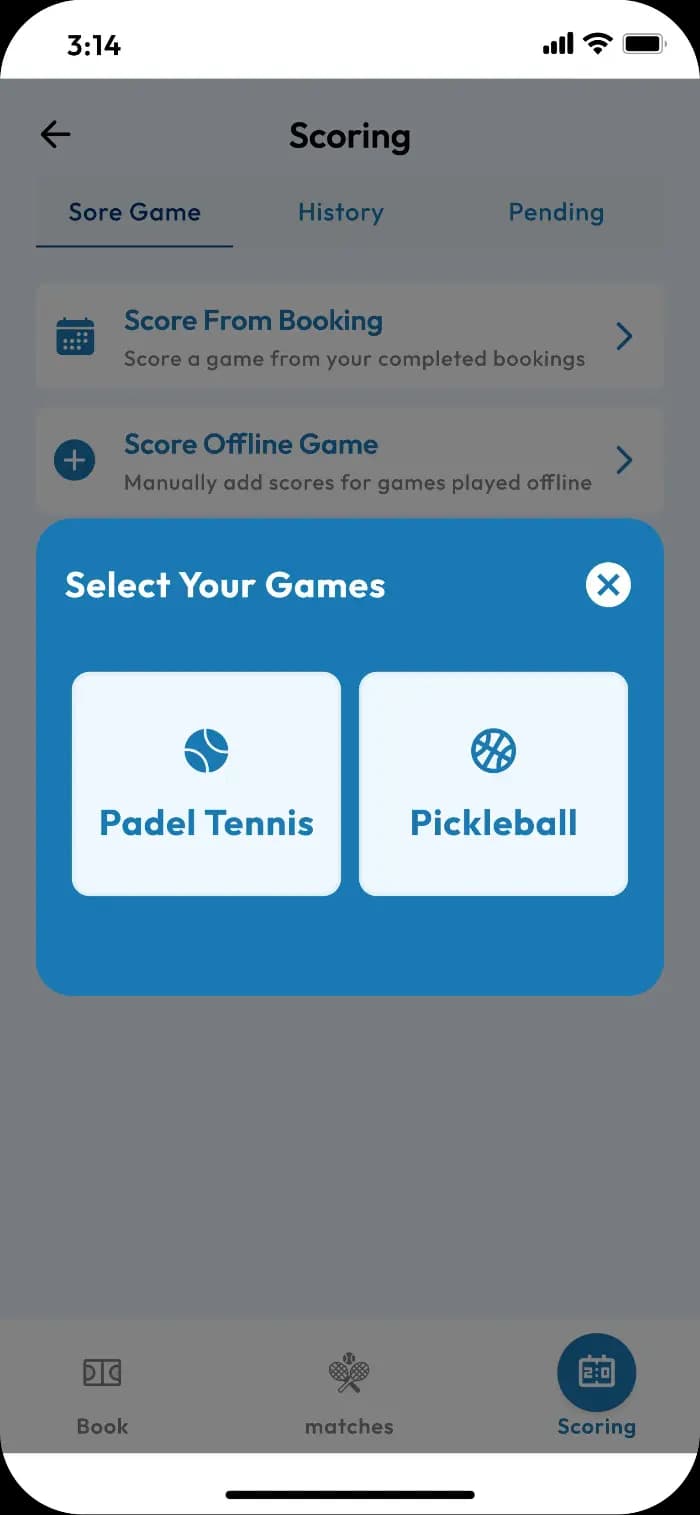 Select the match type