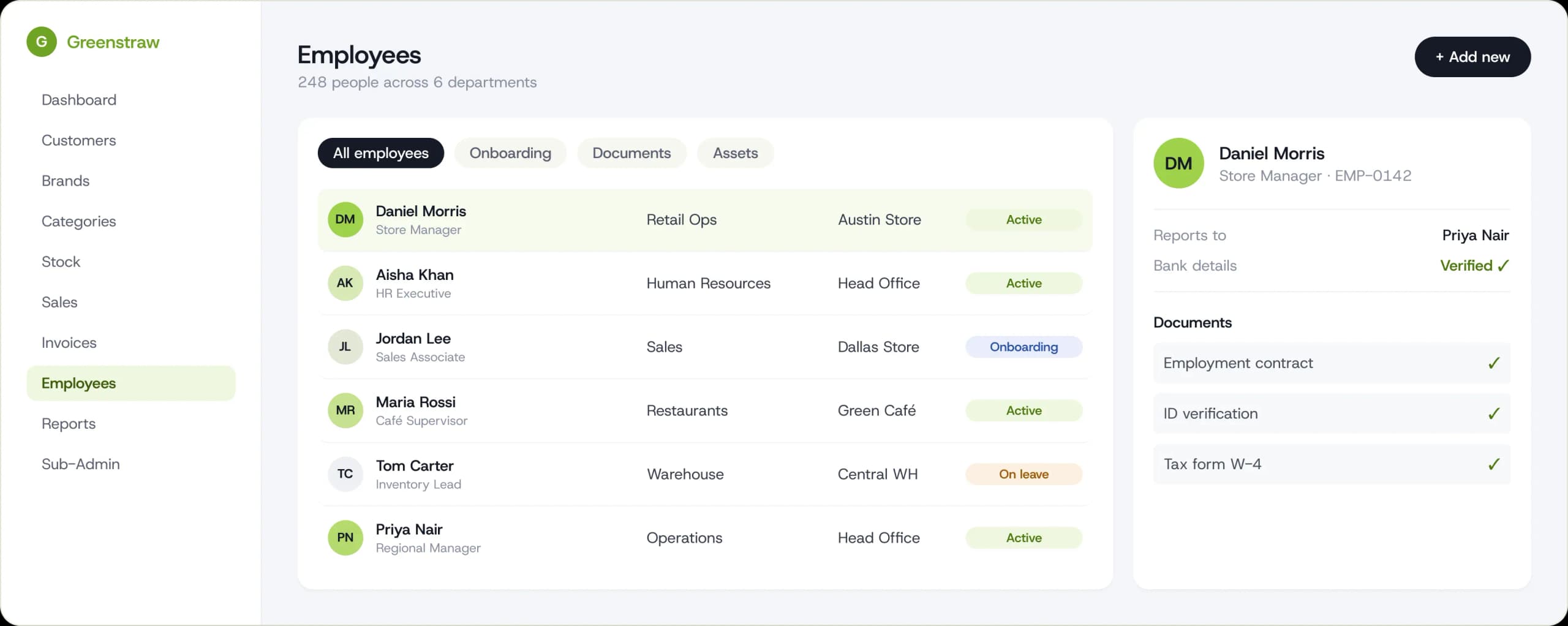 Greenstraw HRMS Employee Records