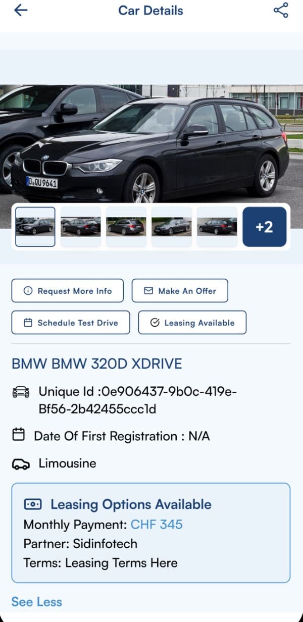 Leasing options panel