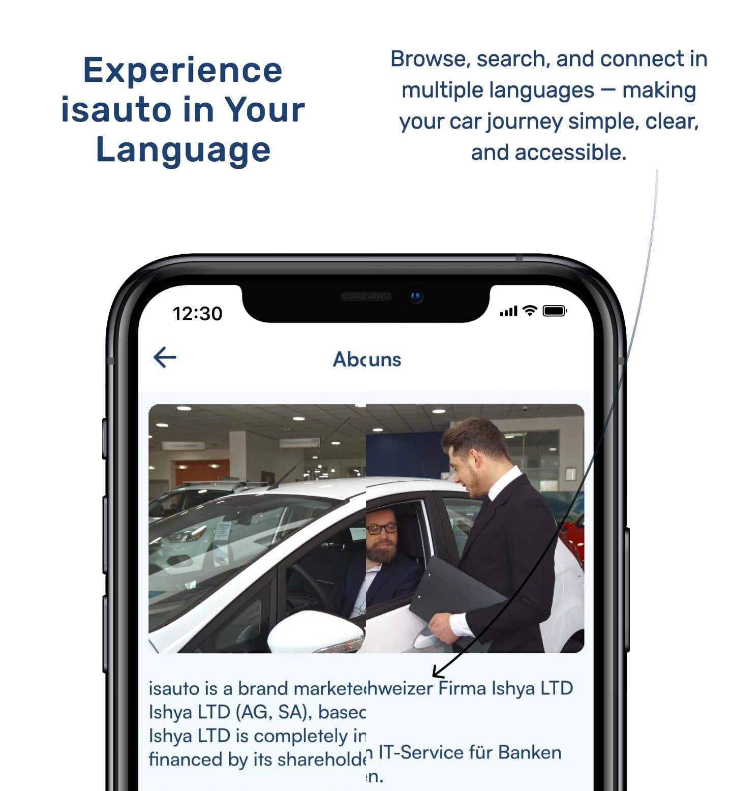 isauto About page in German