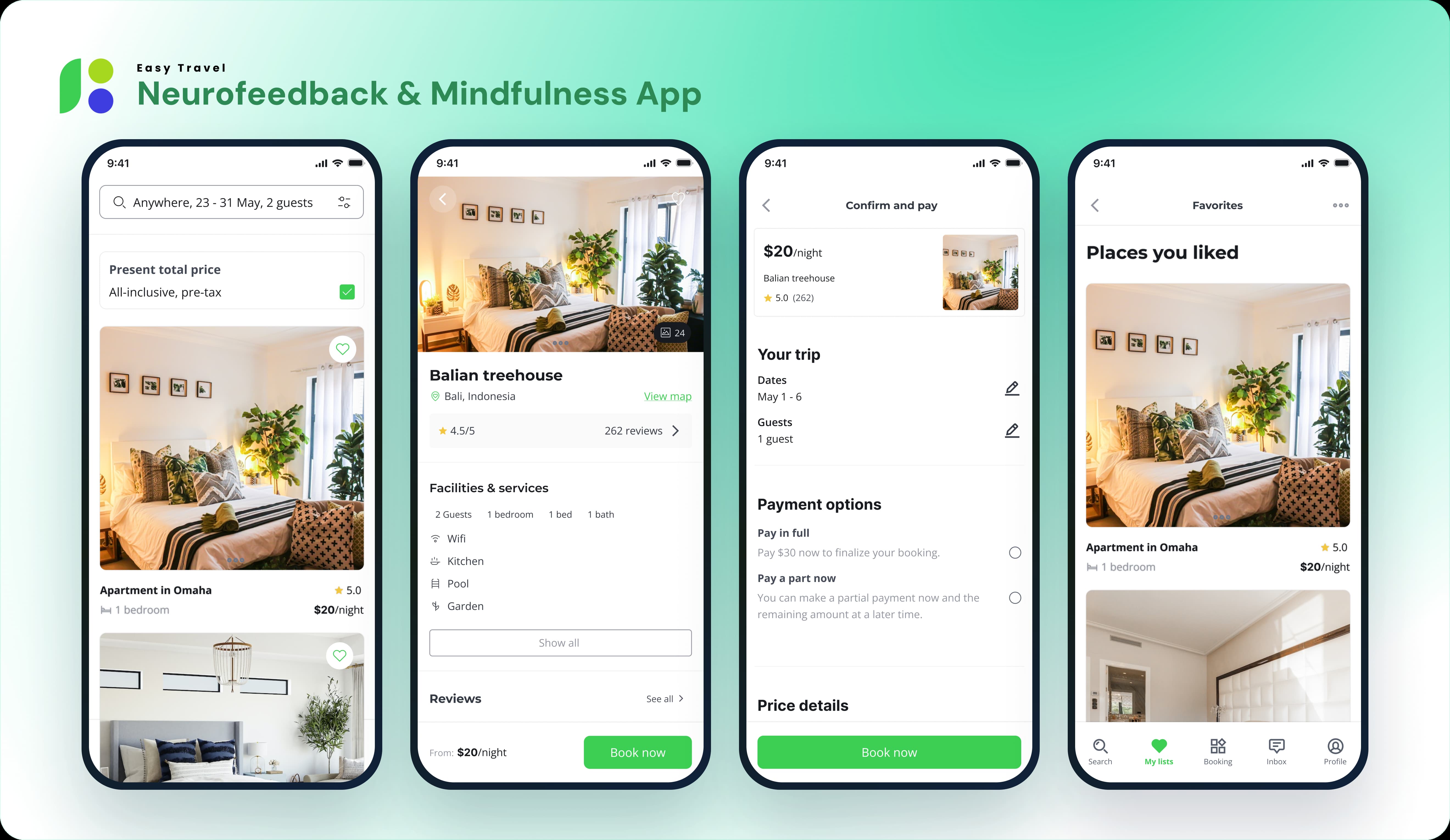 Easy Travel booking, payment, authentication, and review screens
