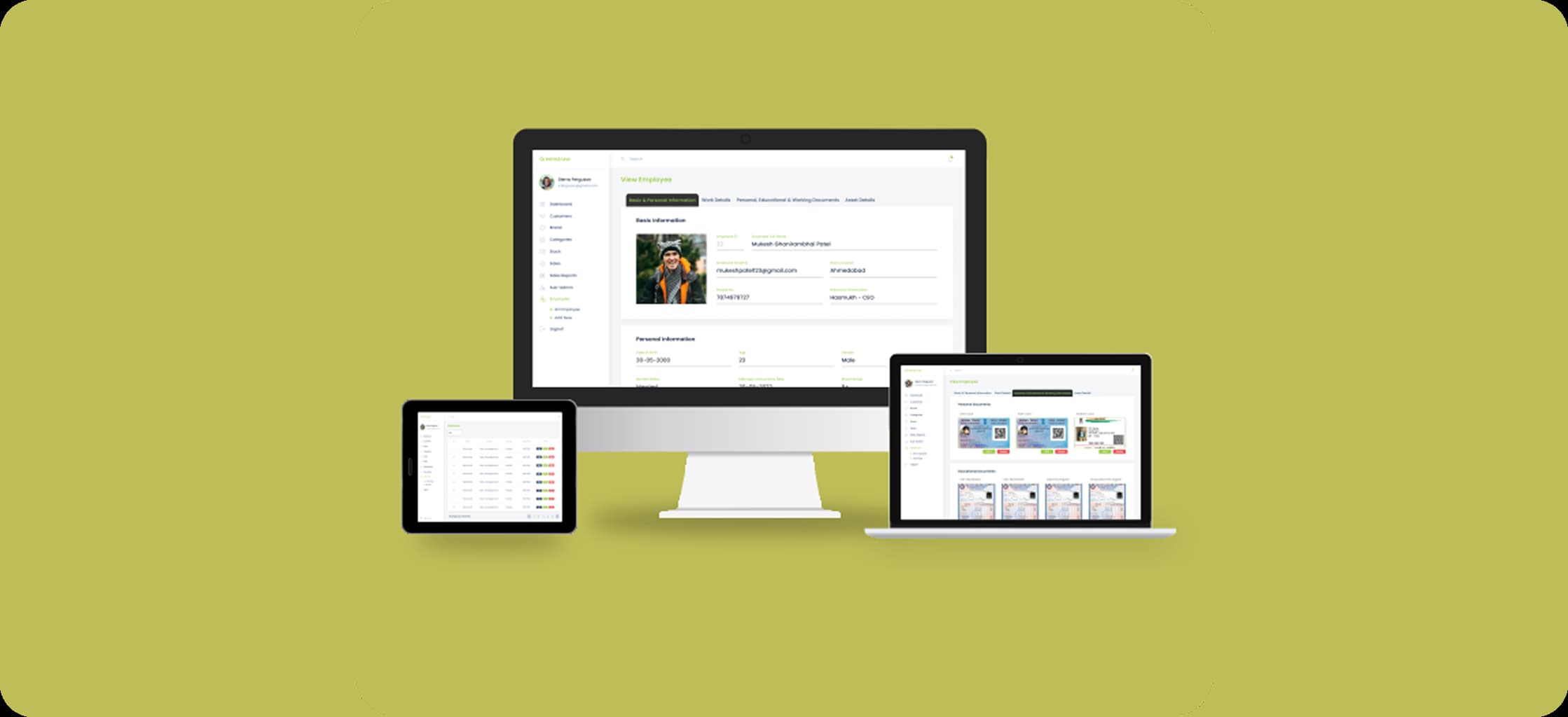 Greenstraw CRM shown on desktop, laptop, and tablet devices