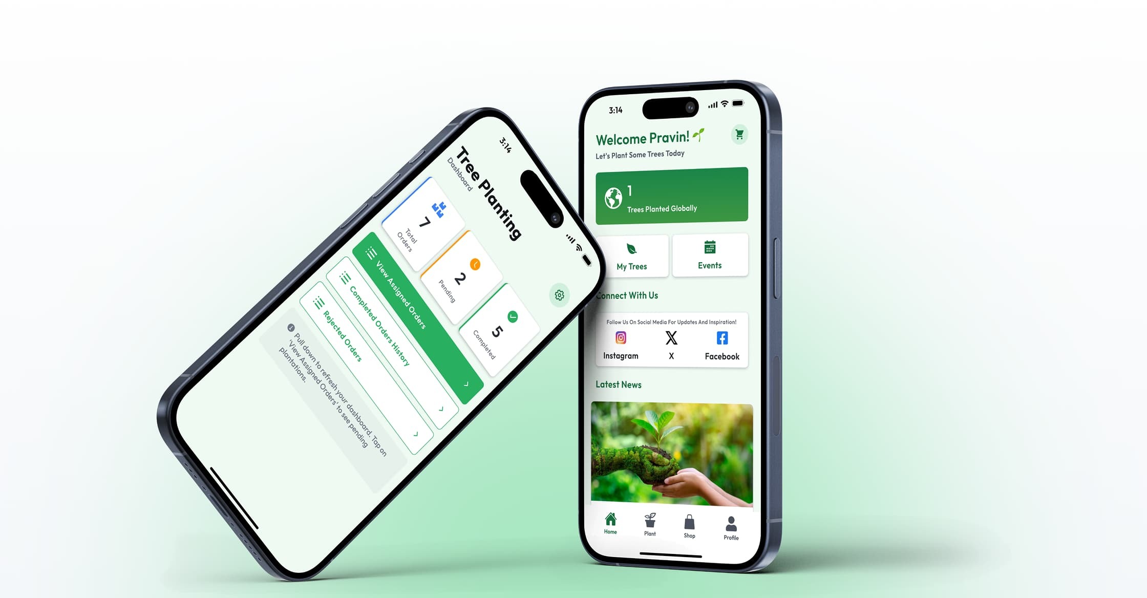 Me and My Tree mobile app screen