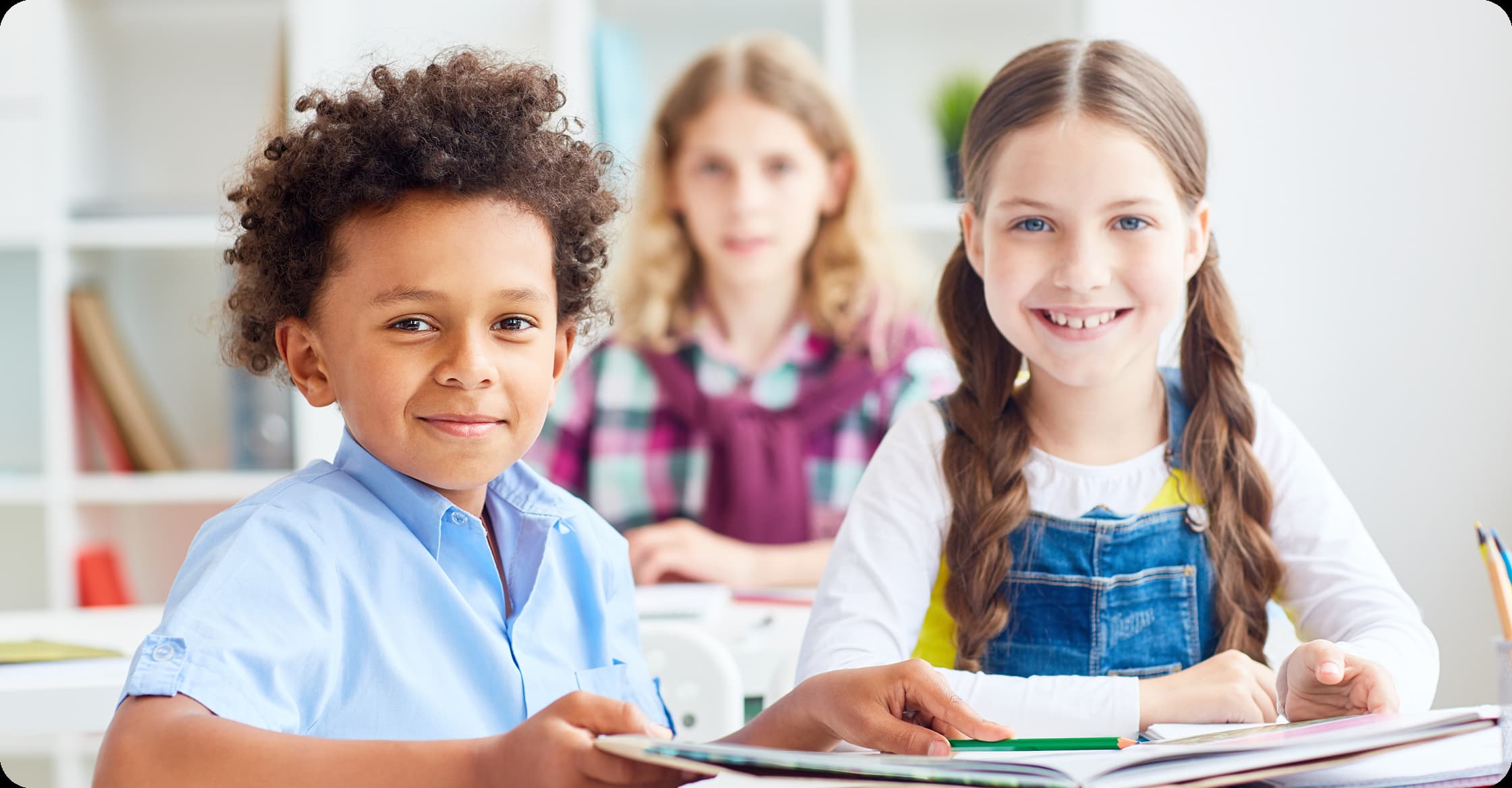 Children learning together in a classroom